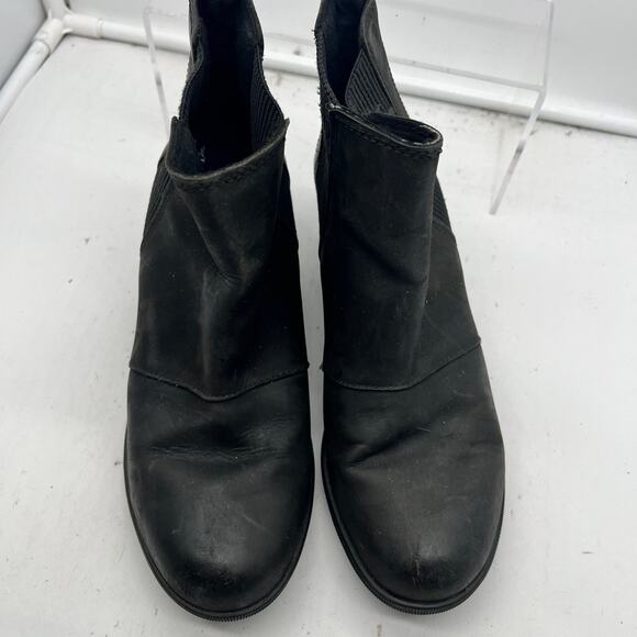 SOREL Joan of Arctic Wedge Chelsea Black Booties Womens 8 Slip On - Picture 4 of 8